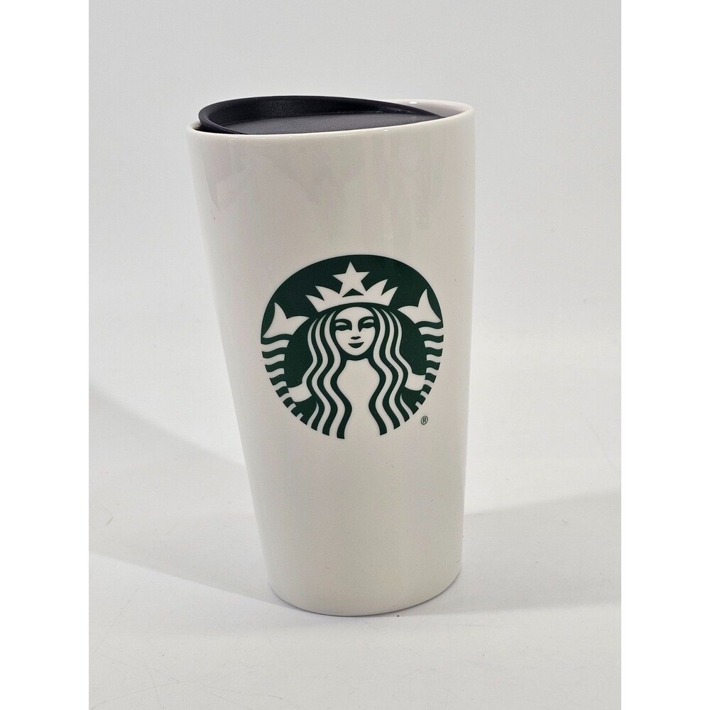 Starbucks Classic White & Green 12 Ounce Ceramic Coffee Cup Mug Tumbler‎ 12 Oz